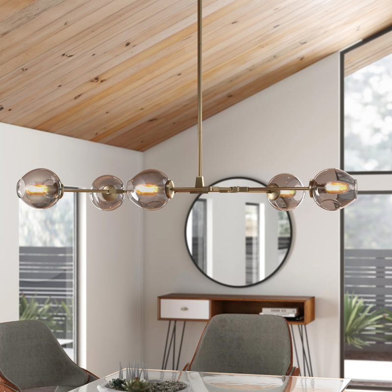 Rockton 5 Light Sputnik Modern Linear Chandelier & Reviews AllModern
